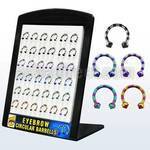 brmix23 pvd plate 316l eyebrow circular barbell w half cone ball