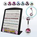 brmix25 316l steel belly banana with bezel multi jewel ball