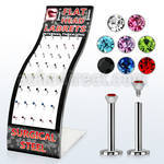brmlb5 316l steel thread labret with 2 5mm flat crystal top