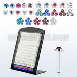 brmnb silver nose bone with assorted shaped crystal top