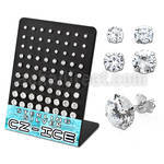 brmrdz2 silver earring stud with prong set round cz stone