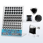 brmshb silver earring stud with prong set assorted shaped cz