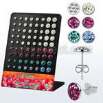 brmvfrm display w silver ear stud w crystal top with resin cover