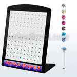 brnbm6 display w 120 silver nose bone w 1.5mm mixed crystal top