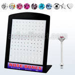 brnbm silver nose bone with w o assorted colored crystals