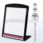 brnbmc7 display w 120 silver nose bone w mixed clear crystal top