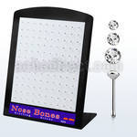 brnbmc silver nose bone with round clear crystal top