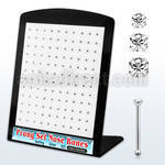 brnbpmc7 display w silver nose bone w mix pong set clear crystal