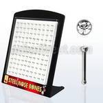 brnbsc 316l steel nose bone with round clear crystal top