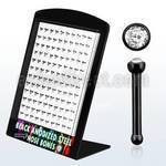 brnbts2 black anodized 316l steel nose bone w clear crystal top