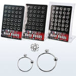 brnhm19 board silver noose hoops w 2mm prong set clear cz stone