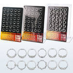 brnhm20 display w 36 pcs. of assorted silver fake septum rings