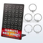 brnhm25 board w 30 silver seamless nose hoop w balinese wire