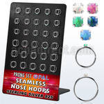 brnhm31 board 60 silver seamless nose hoop 1.5mm synthetic opal