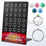 brnhm32 board 60 silver seamless nose hoop 2mm synthetic opals
