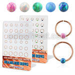 brnhm44 board w rose gold plated silver seamless ring w 3mm opal