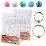 brnhm47 board rose gold silver endless nose hoop w 3mm opal ball