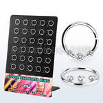 brnhm49 board silver septum seamless ring with cz in clear color