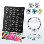 brnhm50 board w silver septum seamless ring with cz in mix color