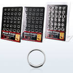 brnhm5 board of silver endless nose hoops with diameter 8 12mm
