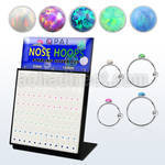 brnhmx25 board w silver nose hoop w ball 2m synthetic opal top