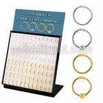 brnhmx32 board w silver fake septum rings w 18k gold plated