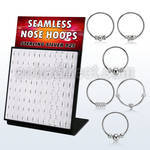 brnhmx33 board w 96 silver seamless nose hoop w balinese wire