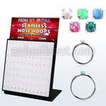 brnhmx37 board 96 silver seamless nose hoop 1.5mm synthetic opal