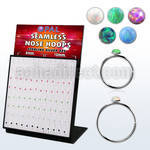 brnhmx38 board 96 silver seamless nose hoop 2mm synthetic opals