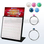 brnhmx39 board 96 silver seamless nose hoop 1.5mm synthetic opals