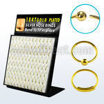 brnhmx3 display of gold silver nose hoops with without ball