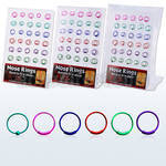 brnhp8 925 silver nose hoops with w o ball in plated colors