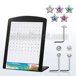 brnsmc3 board w silver nose studs w assorted shaped tops