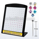 brnspbm silver bend it yourself nose stud w colored crystal top