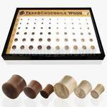 brpg112 tray w teak crocodile wood double flared plug
