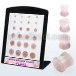 brpg116 board with double flared moon rose quartz plugs