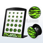 brpg129 board w double acrylic flared plug with zebra stripes