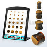 brpg142 board w 24 pcs of double flared tiger eye plugs