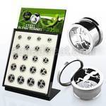 brpg147b board w steel screwfit flesh tunnel with lizard logo