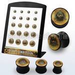 brpg166 board of black acrylic double flared plug with pyramid