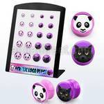 brpg167 board of acrylic double flared plug with cat panda logo
