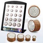 brpg172 display w multi crystal sawo wood double flared plugs