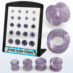 brpg194 display w of double flared amethyst stone flesh tunnels