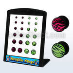 brpg52 board of acrylic double flared plug with zebra stripes