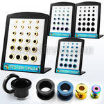 brpg6 board of pvd plated 316l steel scewfit flesh tunnel