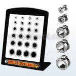 brpg81 board of 316l steel flesh tunnel w crystal studded rim