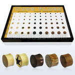 brpg88 board of assorted double flared various wood plugs