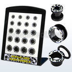 brpg98 board of acrylic screwfit flesh tunnel w snow leopard
