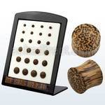 brpwb display with 24 pcs of coconut wood double flared plug