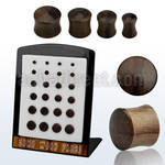 brpwn display with 24 pcs of sono wood double flared plug